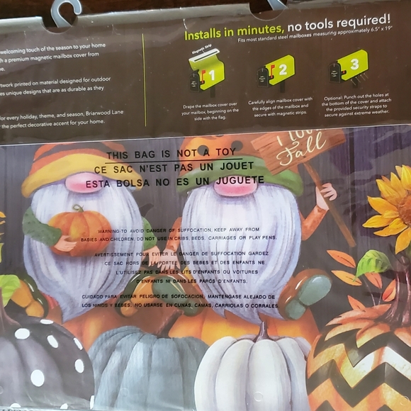 Fall Gnomes Humor Magnetic Mailbox Cover Autumn Patterned Pumpkins Standard - Picture 6 of 8